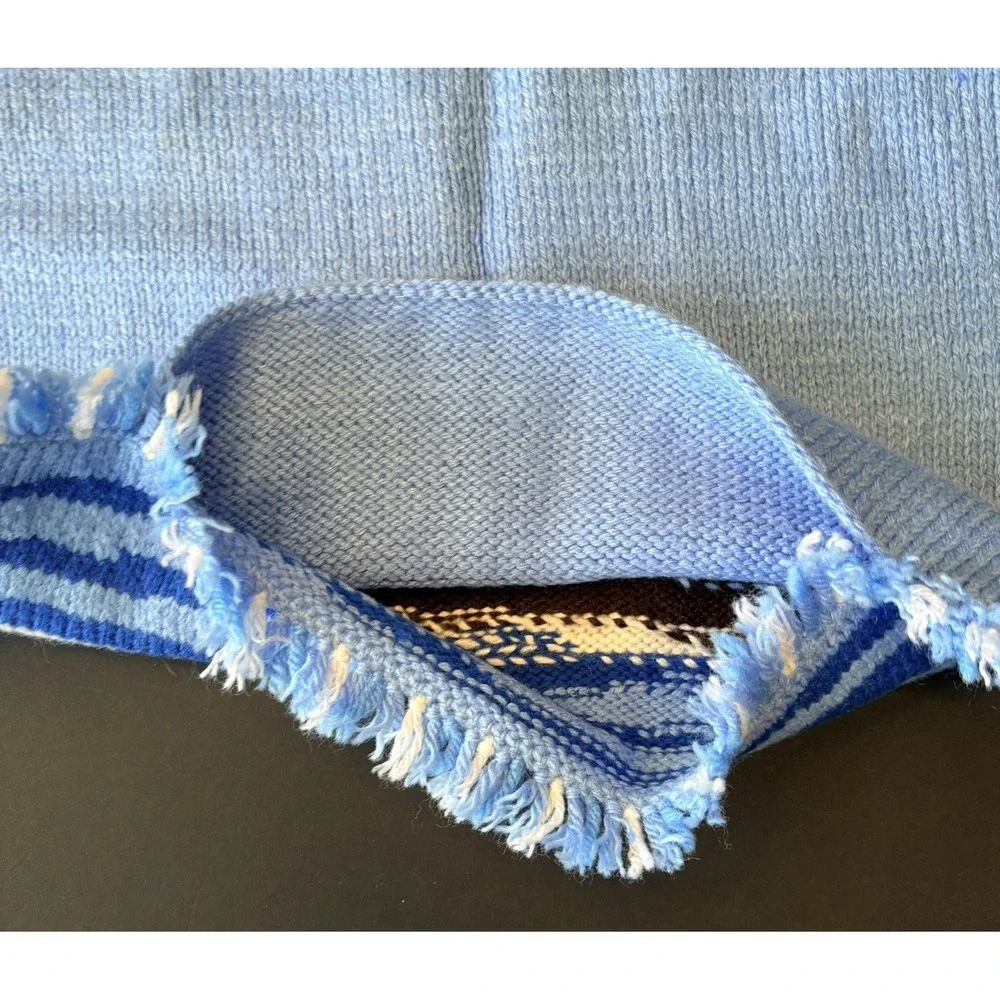 Vintage Textile‎ Nautical Clipper Ship Throw Pillow Cover Sham Blue & White 15